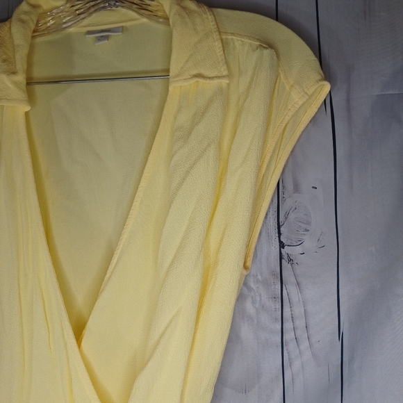 J.Jill Yellow Wrap Rayon Top - Picture 3 of 10